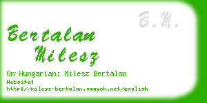 bertalan milesz business card